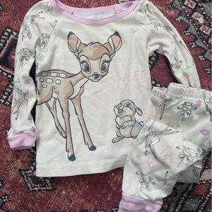 Toddler Girls Matching Bambi Pajamas Set • Matching Top and Bottoms • Size 18M